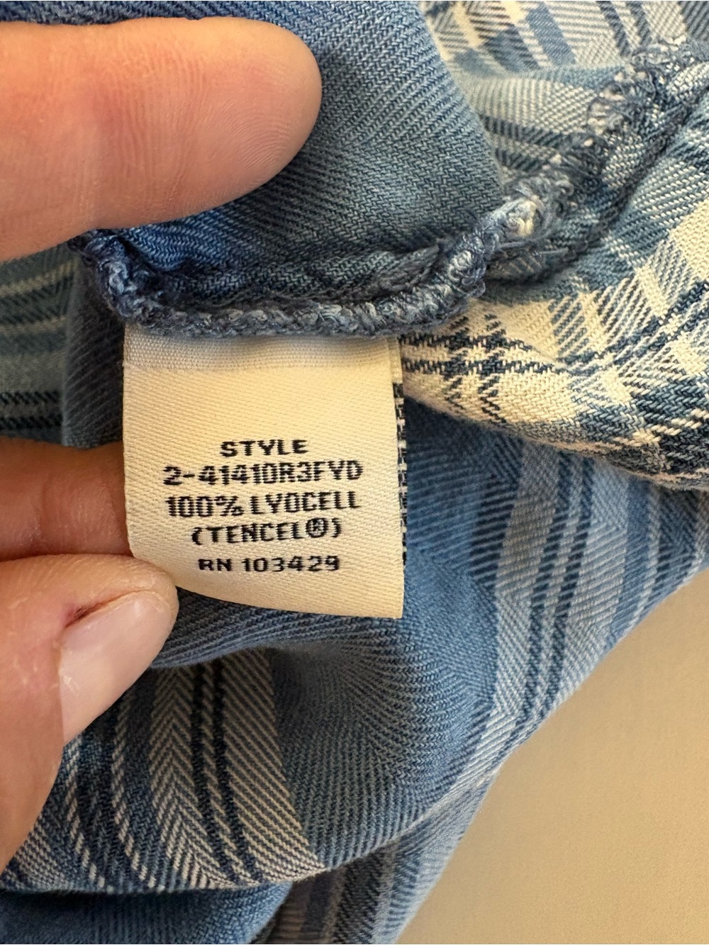 Womens Blue Plaid Button-Front Shirt - Carve Collective - Picture 3 of 5